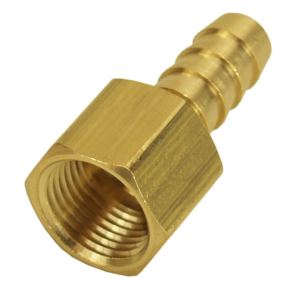 Derale Straight Hose Barb Fitting, 3/8" NPT Female x 3/8" Barb, Each 98105