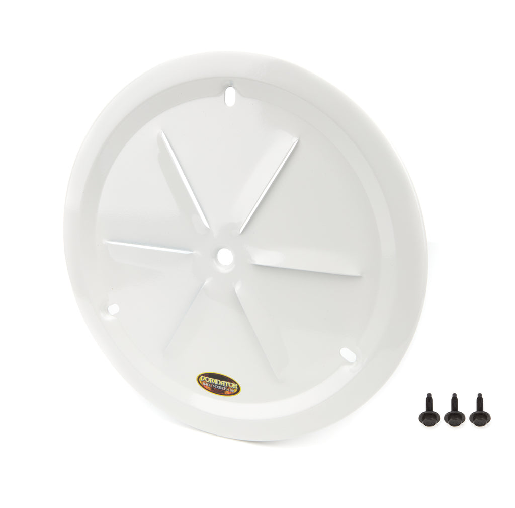 Dominator Race Body Wheel Cover Louver Vent Alum Bolt 15in White 1031-B-WH