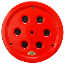 Load image into Gallery viewer, Dominator Race Body Wheel Cover Hole Vent Alum Bolt 15in Red 1032-B-RD