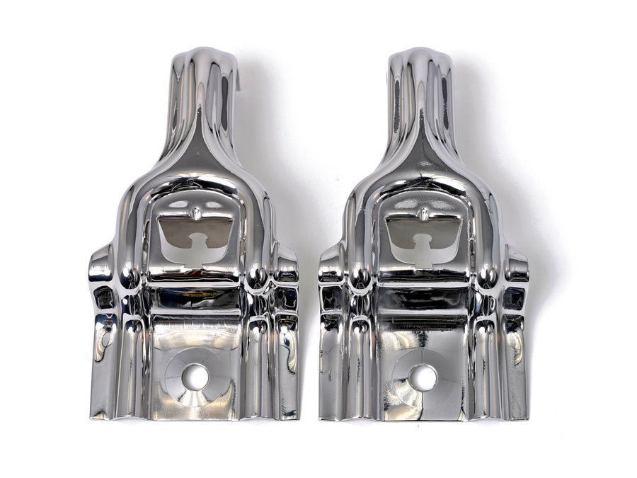 Upper Radiator Brackets Polished Stainless Steel Pair Fits 1987-1993 Ford Mustang Drake Muscle Cars