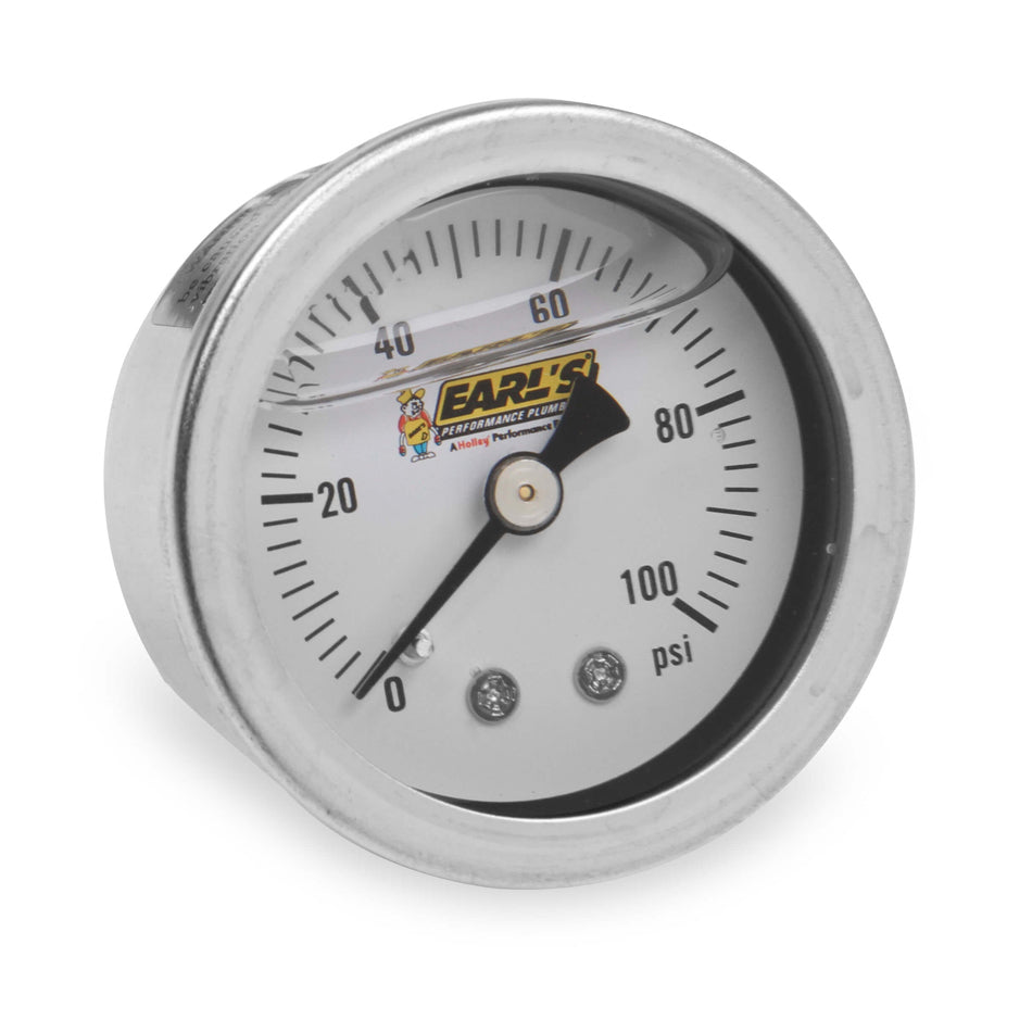 Earl's Performance Pressure Gauge 100psi Liquid Filled 100187ERL