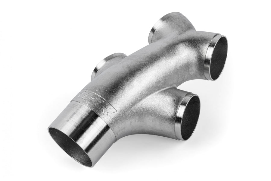 Cast Stainless Steel Double Y Splitter 76mm (3 Inch) to Quad 63.5mm (2.5 Inch) T304 stainless steel 76mm (3 Inch) to quad 63.5mm (2.5 Inch) cast double Y splitter APR
