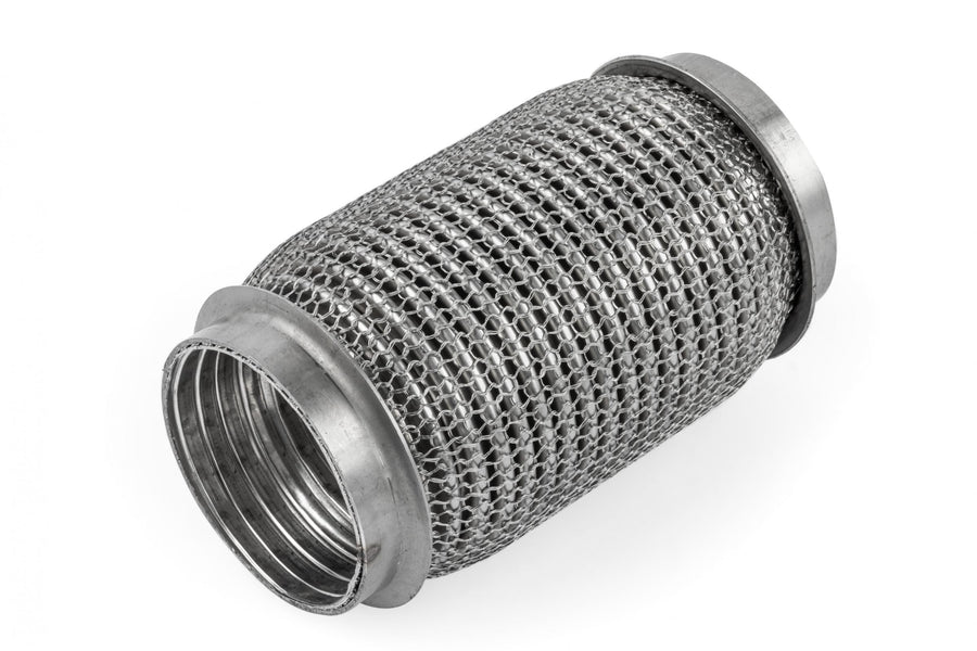 Premium Braided Interlocking Flex Section 63.5mm (2.5 Inch) T304 Stainless Steel 63.5mm (2.5 Inch) Inlet and Outlet, 152.4mm 6 Inch Length APR