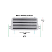 Air To Air Intercooler Universal Fit 17 3/4 Inch X 12 Inch X 3 Inch Core With 3 Inch Inlet/Outlet Black Frostbite Cooling