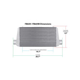 Air To Air Intercooler Universal Fit 23.5 Inch X 12 Inch X 3 Inch Core With 3 Inch Inlet/Outlet Black Frostbite Cooling