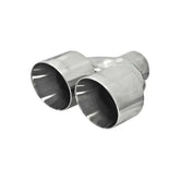 Flowmaster Exhaust Tip - Dual 4.00 in. Angle Cut Polished SS Fits 2.50 in. Tubing - Weld on 15391