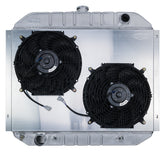 66-79 Ford Truck Bronco Aluminum Radiator And 12 Inch Fan Kit Dual Cold Case Radiators