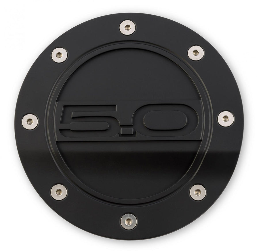 Fuel Door Comp Series Black 5.0 Logo Fits 2015-2022 Ford Mustang Drake Muscle Cars
