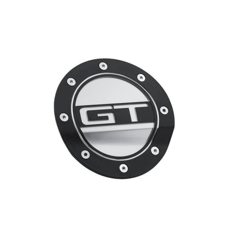 Fuel Door Comp Series Matte Black With Silver Accents And GT Logo Fits 2015-2022 Ford Mustang Drake Muscle Cars