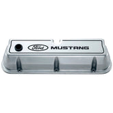 Ford Performance Parts Ford Mustang Die-Cast Valve Covers Polished With Black Logo 302-030