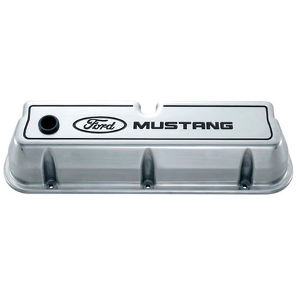 Ford Performance Parts Ford Mustang Die-Cast Valve Covers Polished With Black Logo 302-030