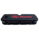 Ford Performance Parts Ford Racing Logo Stamped Steel Valve Covers Black Crinkle Finish 302-072