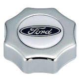 Ford Performance Parts Ford Oval Logo Oil Fill Cap: Screw In Type - Chrome Finish 302-230