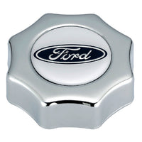 Ford Performance Parts Ford Oval Logo Oil Fill Cap: Screw In Type - Chrome Finish 302-230