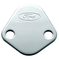 Ford Performance Parts Ford Logo Fuel Pump Blockoff Plate: Chrome 302-290