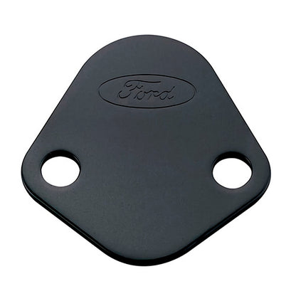 Ford Performance Parts Fuel Pump Block Off Plate, Black Crinkle Finish With Ford Oval 302-291
