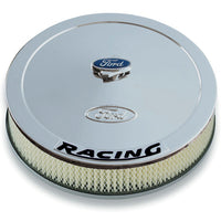 Ford Performance Parts Air Cleaner Kit: Chrome, Ford Emblem And Black Ford Racing Emblem 302-351