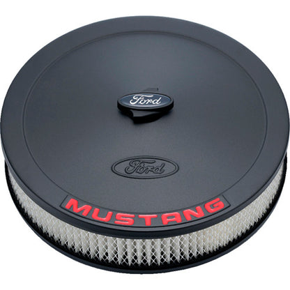 Ford Performance Parts Air Cleaner Kit: Black Crinkle Finish, Red Mustang Emblem 302-362