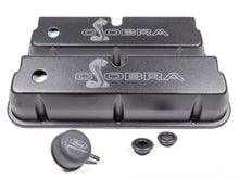 Load image into Gallery viewer, Ford Performance Parts SBF Valve Covers w/Cobra Logo Black M-6582-LE302SBK