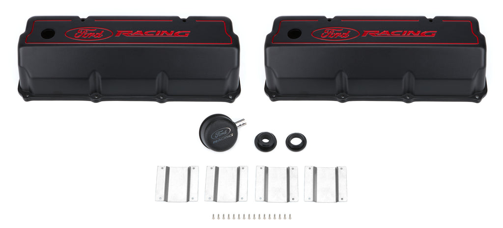 Ford Performance Parts 351C Aluminum Valve Cover Set - Black Finish M-6582-Z351B