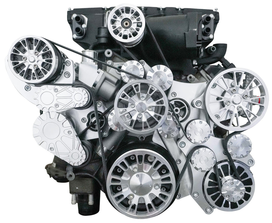 CVF Racing Polished Reaper dual-belt serpentine system for Gen III Hemi with Magnuson TVS2650 supercharger, G3HMM-RP