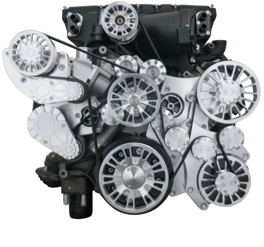 CVF Racing Polished Reaper dual-belt serpentine system for Gen III Hemi with Magnuson TVS2650 supercharger, G3HMM-RP