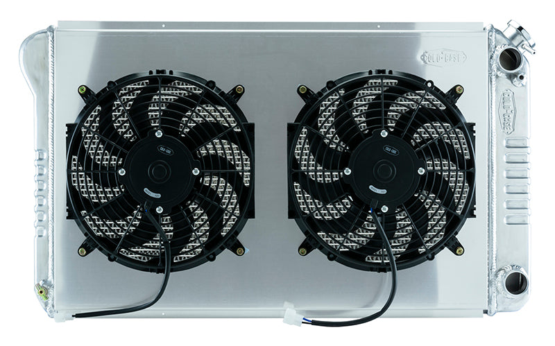 67-76 Chevy GMC Pickup Truck LS Swap Aluminum Radiator and 14 Inch Fan Kit Cold Case Radiators