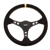 Grant Racing Steering Wheel; Black w/Yellow Marker; 3-Spoke Design; 697