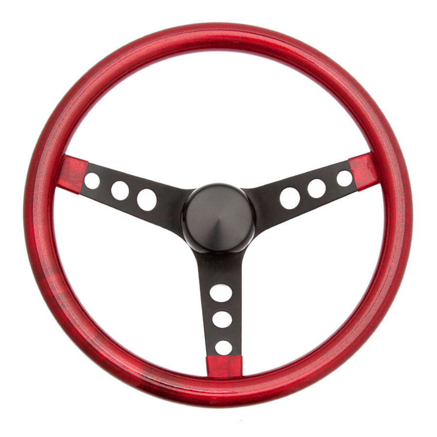 Grant Metal Flake Wheel; 13.5 in. Diameter; Red; 3-Spoke Design; Black Spokes; 8455