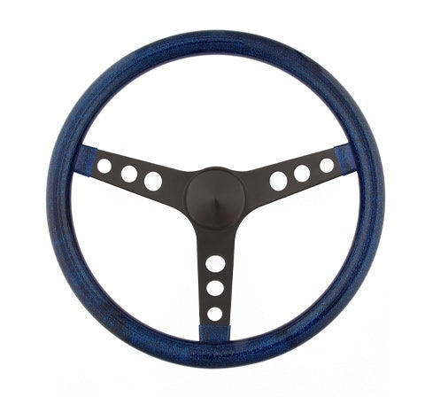 Grant Metal Flake Wheel; 13.5 in. Diameter; Blue; 3-Spoke Design; Black Spokes; 8456