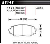 Hawk Performance Brake Pad 91-94 Miata Front DTC-30 HB148W.560