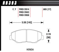 Hawk Performance Brake Pad HPS Front 02-21 Honda HB393F.665
