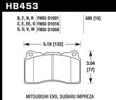 Hawk Performance Street Brake Pads Front EVO / Impreza HPS 5.0 HB453B.585