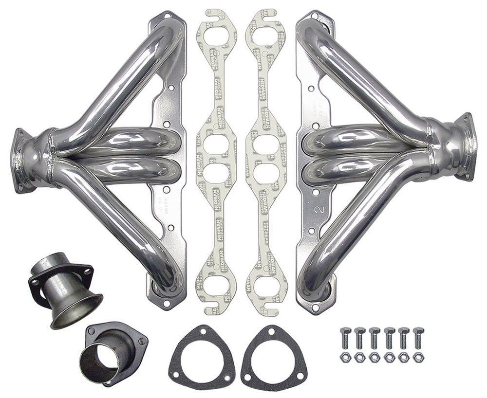 Hedman Hedders BLOCK HUGGER Headers; Chevy SB 283-400; 1-5/8 in. Tubes; HTC Ceramic Coated 68406