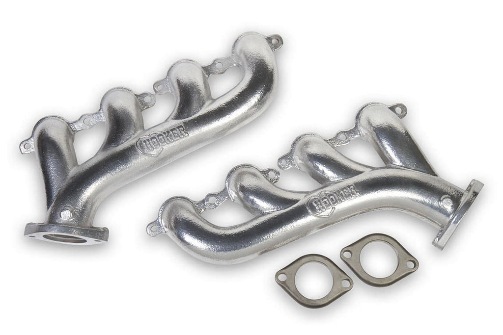 Hooker GM LS Cast Iron Exhaust Manifolds Silver Finish 8501-1HKR