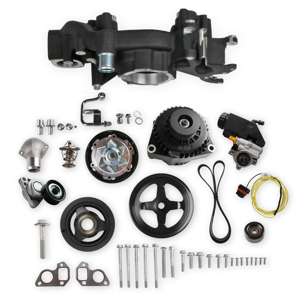 Holley Mid Mount Accesory Sys. GM LS Engine - Black 20-186BK