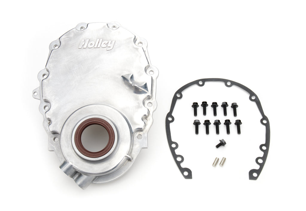 Holley SBC Vortec Alm Timing Cover w/Crank Senspr 21-152