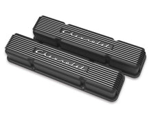 Load image into Gallery viewer, Holley SBC Valve Covers Finned Vintage Series Black 241-108
