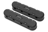 2-Piece Cast Alm GM LS Valve Cover Set - Black - 241-172