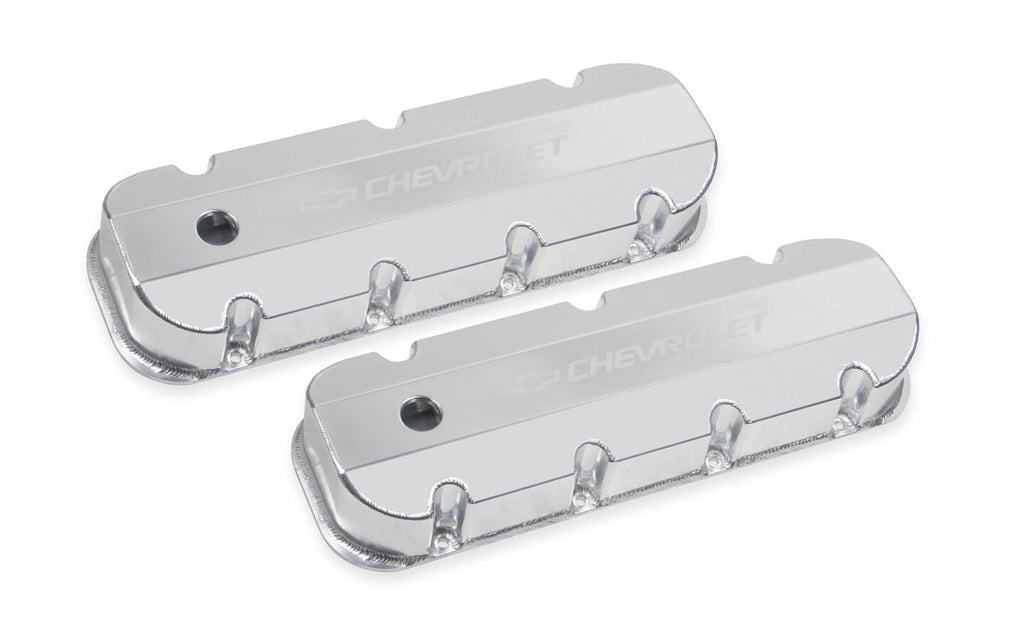 BBC Billet Rail Fab. Alm Valve Covers w/.125 Hole - 241-280