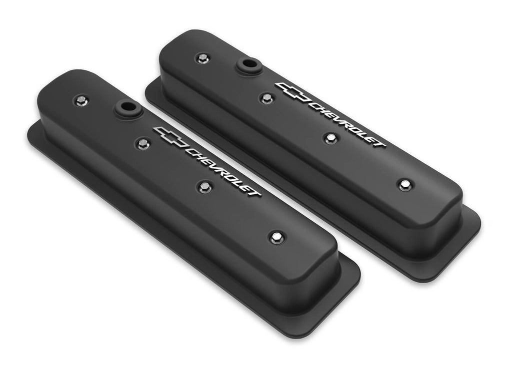 SBC Muscle Car Valve Covers w/Holes Black - 241-292