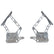 CVF Racing Polished or C3 Ceramic Clear Coat hood hinges for 1964-1/2 to 1966 Ford Mustang, HOOD-HINGE-KIT-66M-SS