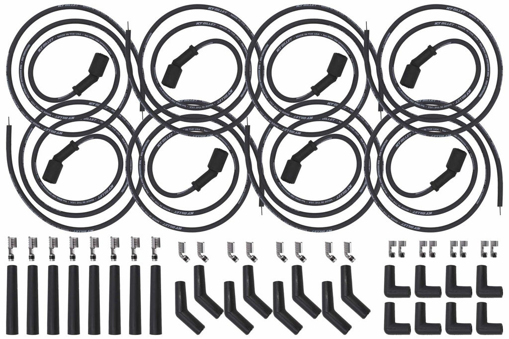 ICT Billet Universal Spark Plug Wir e Set Remote Coil 551083