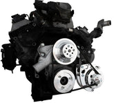 CVF Racing L18 8.1L V-belt alternator only pulley system, Polished, L18-ALT-SYS-LD-SWP