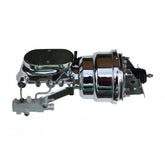 Leed Brakes 7 inch dual power booster, 1-1/8 inch bore flat top master disc/disc (Chrome) 2L6B4