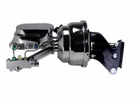 Leed Brakes 8 inch dual power booster, 1-1/8 inch bore flat top master disc/disc (Chrome) 796B4