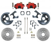 Leed Brakes Rear Disc Brake Kit  with Drilled Rotors and Red Powder Coated Calipers RRC1001X
