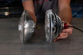 LED Forward Facing Light Yellow Lens 7 Inch Round Modern-Tech Upgrade For Old-School Sealed Beam Headlight Systems Utilizes 5700K Bulb Sold Individually RetroBright