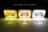 LED F-Light Clear Lens Housing Only  Sold Individually 5 Inch x 7 Inch Rectangle Modern-Tech Upgrade For Old-School Sealed Beam Headlight Systems Bulb Sold Separately RetroBright