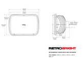 LED F-Light Clear Lens Housing Only  Sold Individually 5 Inch x 7 Inch Rectangle Modern-Tech Upgrade For Old-School Sealed Beam Headlight Systems Bulb Sold Separately RetroBright